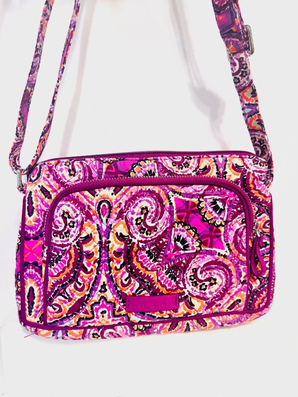 Vera Bradley Dream Tapestry Little Hipster Crossbody Purple/Pink Purse-Quilted
